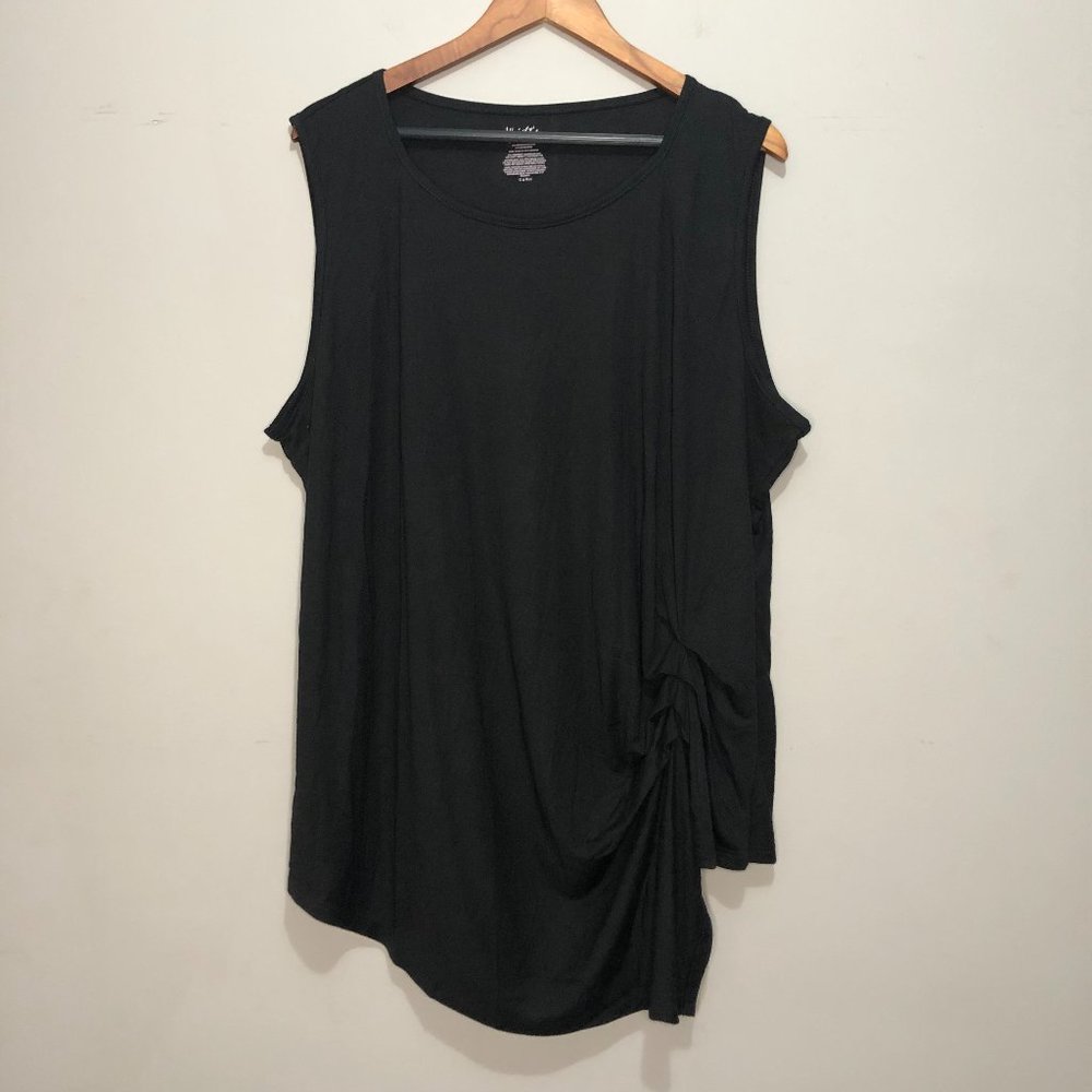 Wright's Women's Sleeveless Blouse w/ Cinch Side Design Black Size 2XL